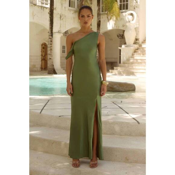 chinese dress ladies Brooke Maxi Dress (Azure Stripe)  Runway Scout